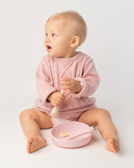 Silicone Baby Plate Bowl - Rosa