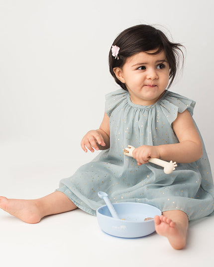 Silicone Baby Plate Bowl - Blå