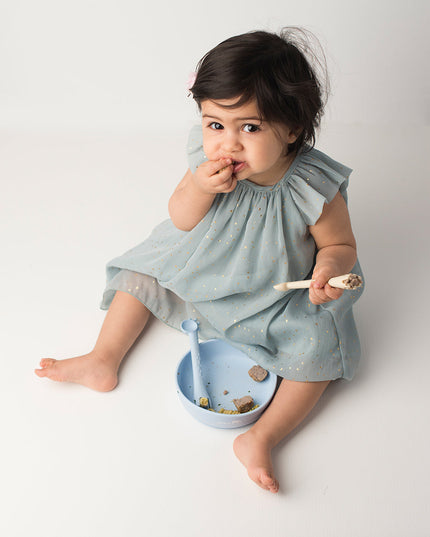 Silicone Baby Plate Bowl - Blå