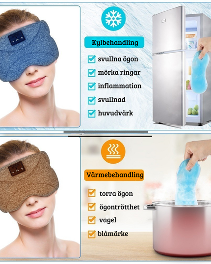 Sovmask med Bluetooth-högtalare, trådlös och ljusblockering