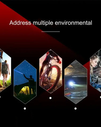 A1 USB-uppladdningsbar vattentät ficklampa med fast fokus, XPE + COB-ljus, 3 ljuslägen och förvaringslåda