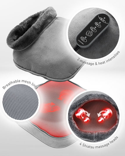 Lanaform 2-i-1 Shiatsu Comfort – Värmedyna och shiatsumassage även för fötter, rygg och nacke