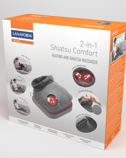 Lanaform 2-i-1 Shiatsu Comfort – Värmedyna och shiatsumassage även för fötter, rygg och nacke
