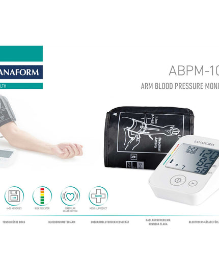 Lanaform ABPM-100 – Blodtrycksmätare för överarmen med automatisk mätning