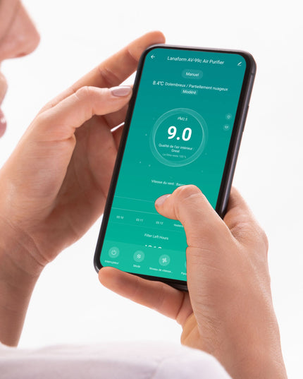Lanaform AV-99C – Smart luftrenare med HEPA-filter, luftkvalitetssensor och appstyrning