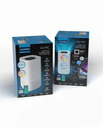 Lanaform AV-99C – Smart luftrenare med HEPA-filter, luftkvalitetssensor och appstyrning