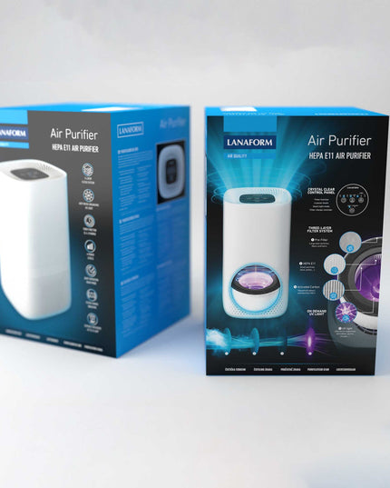 Lanaform Air Purifier – Kompakt luftrenare med HEPA-filter och jonisering