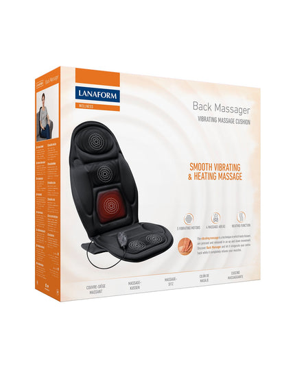 Lanaform Back Massager – Vibrerande massagekudde med värme för rygg och säte