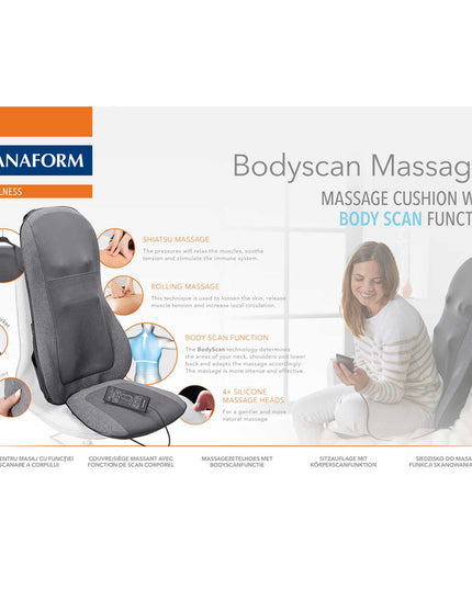 Lanaform Bodyscan Massager – Shiatsu massagesäte med kroppsskanning och värmefunktion