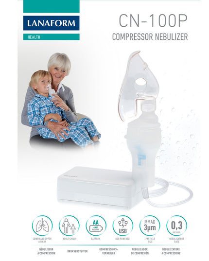 Lanaform CN-100P – Kompressor-nebulisator för näsa och luftvägar