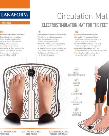 Lanaform Circulation Mat – EMS-matta för förbättrad blodcirkulation i ben och fötter