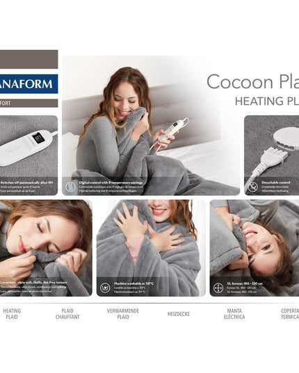 Lanaform Cocoon Plaid – Elektrisk värmefilt i supermjuk fleece