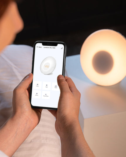 Lanaform Connected Sunrise & Sunset – Smart wake-up light med appstyrning och soluppgångssimulering