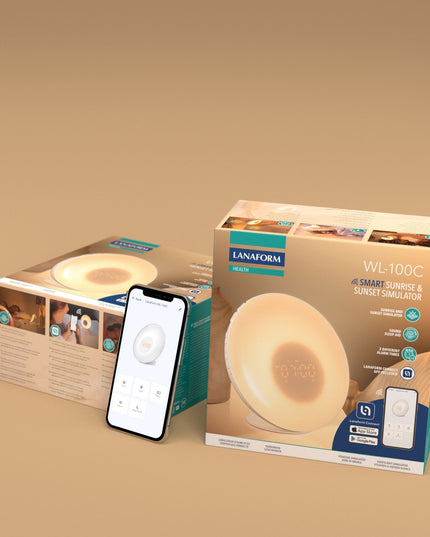 Lanaform Connected Sunrise & Sunset – Smart wake-up light med appstyrning och soluppgångssimulering