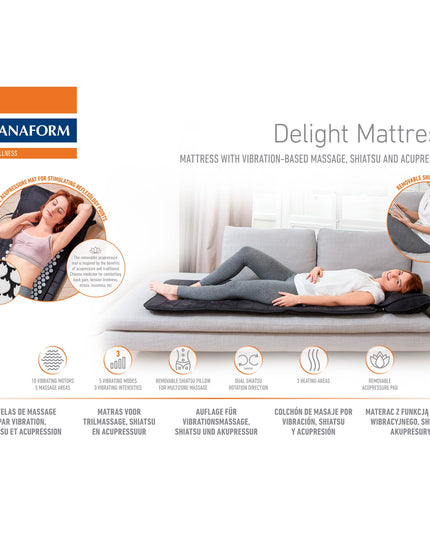 Lanaform Delight Mattress – 3-i-1 massagebädd med värme och vibrationsmassage