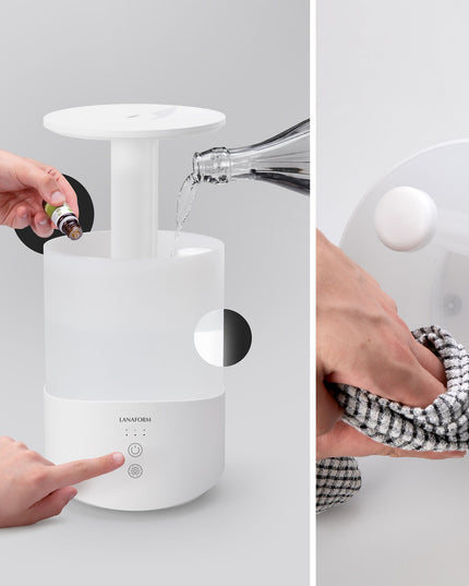 Lanaform Dobra – Luftfuktare med aromadiffuser och LED-ljus i elegant design