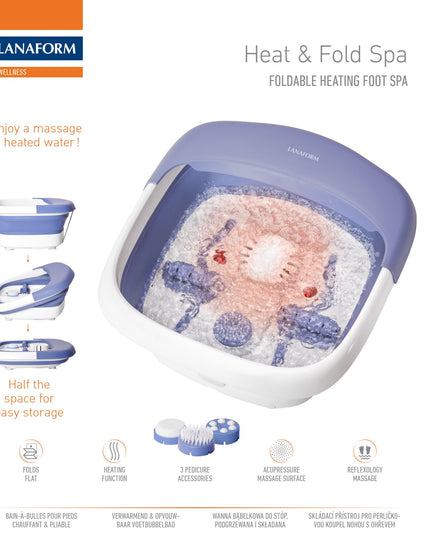 Lanaform Heat Fold Spa – Hopfällbart fotbad med värme och massage