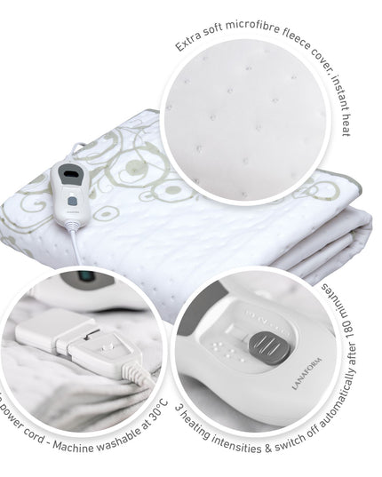 Lanaform Heating Blanket S1 – Elektriskt värmetäcke / värmemadrass för enkelsäng