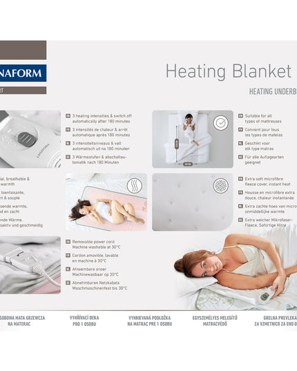 Lanaform Heating Blanket S1 – Elektriskt värmetäcke / värmemadrass för enkelsäng
