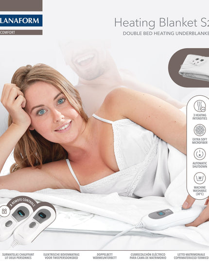 Lanaform Heating Blanket S2 – Elektriskt värmetäcke för dubbelsäng och två personer