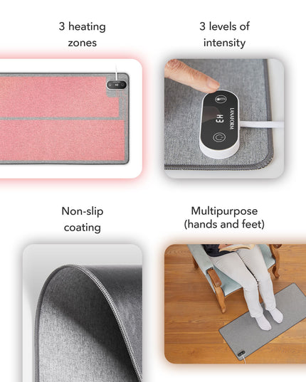 Lanaform Heating Desk Pad – Elektrisk musmatta & värmematta för händer och skrivbord
