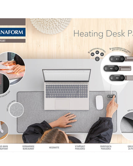 Lanaform Heating Desk Pad – Elektrisk musmatta & värmematta för händer och skrivbord