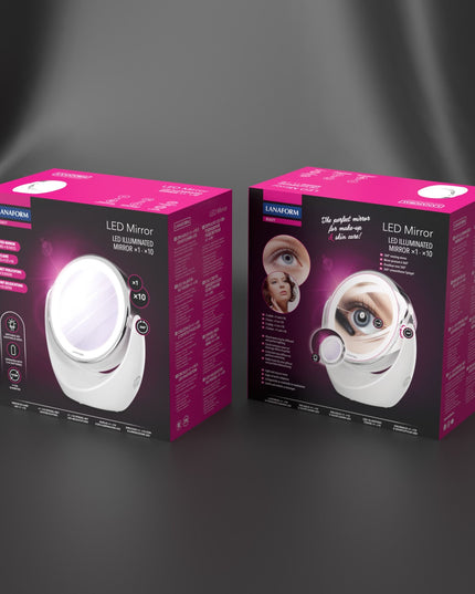 Lanaform LED Mirror – Sminkspegel med LED-ljus och magnetisk 10x förstoring