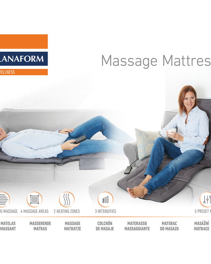 Lanaform Massaging Mattress – Helkroppsmassage med värme i hopfällbar massagematta