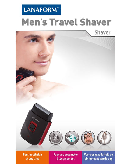 Lanaform Men's Travel Shaver & Clipper – 2-i-1 rakapparat och skäggtrimmer för resan