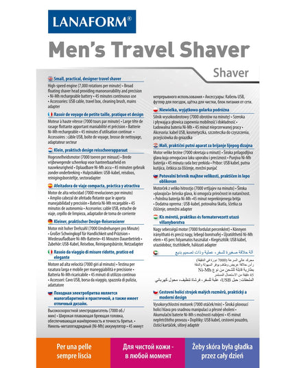 Lanaform Men's Travel Shaver & Clipper – 2-i-1 rakapparat och skäggtrimmer för resan