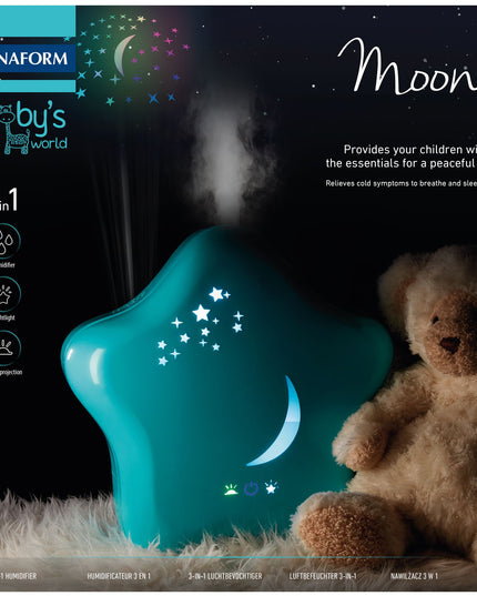 Lanaform Moony – Luftfuktare för barn med nattlampa och kall dimma