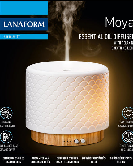 Lanaform Moya – Ultraljudsdiffuser med LED-belysning och doftspridning