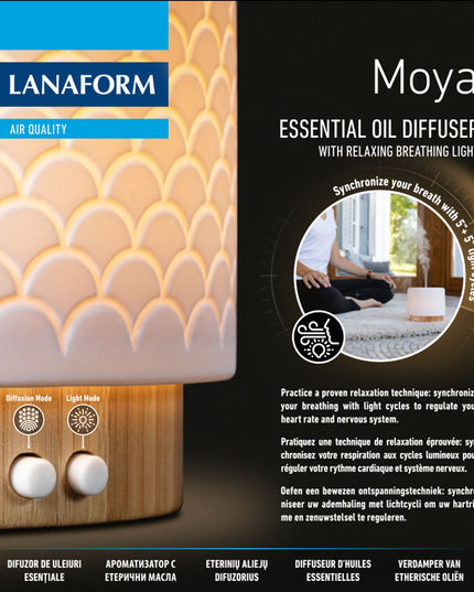 Lanaform Moya – Ultraljudsdiffuser med LED-belysning och doftspridning