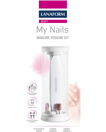 Lanaform My Nails – Manikyr- och pedikyrset med 10 tillbehör i elegant etui