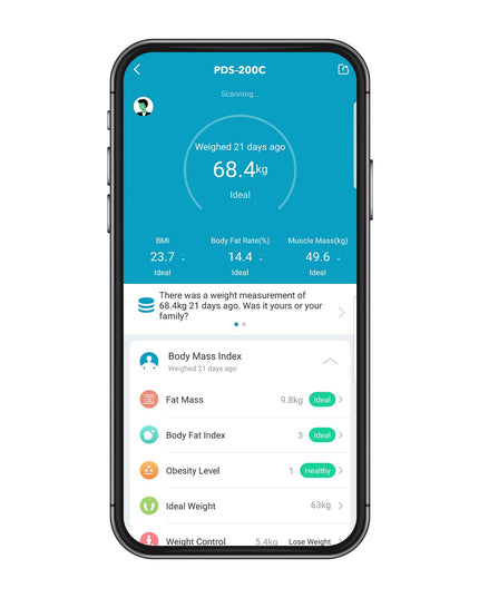 Lanaform PDS-200C – Smart personvåg med app, kroppssammansättning och Bluetooth