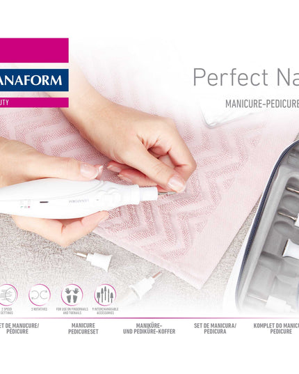 Lanaform Perfect Nail – Elektriskt manikyr- och pedikyrset med 7 tillbehör