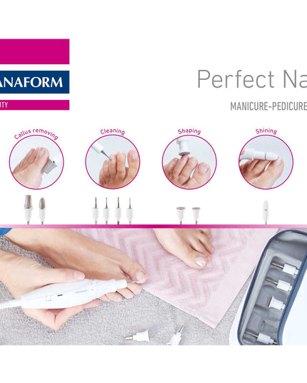 Lanaform Perfect Nail – Elektriskt manikyr- och pedikyrset med 7 tillbehör
