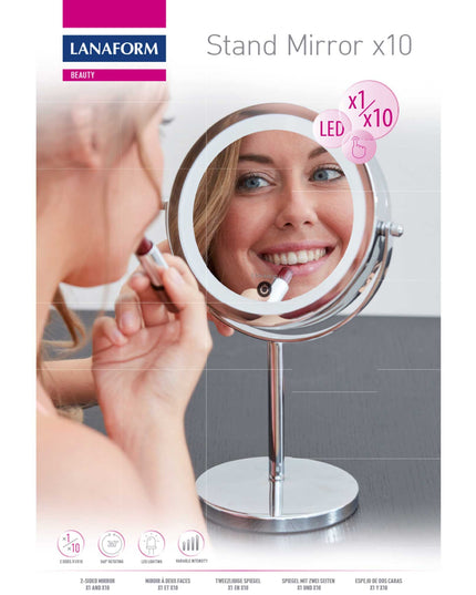 Lanaform Stand Mirror x10 – Fristående spegel med 10x förstoring