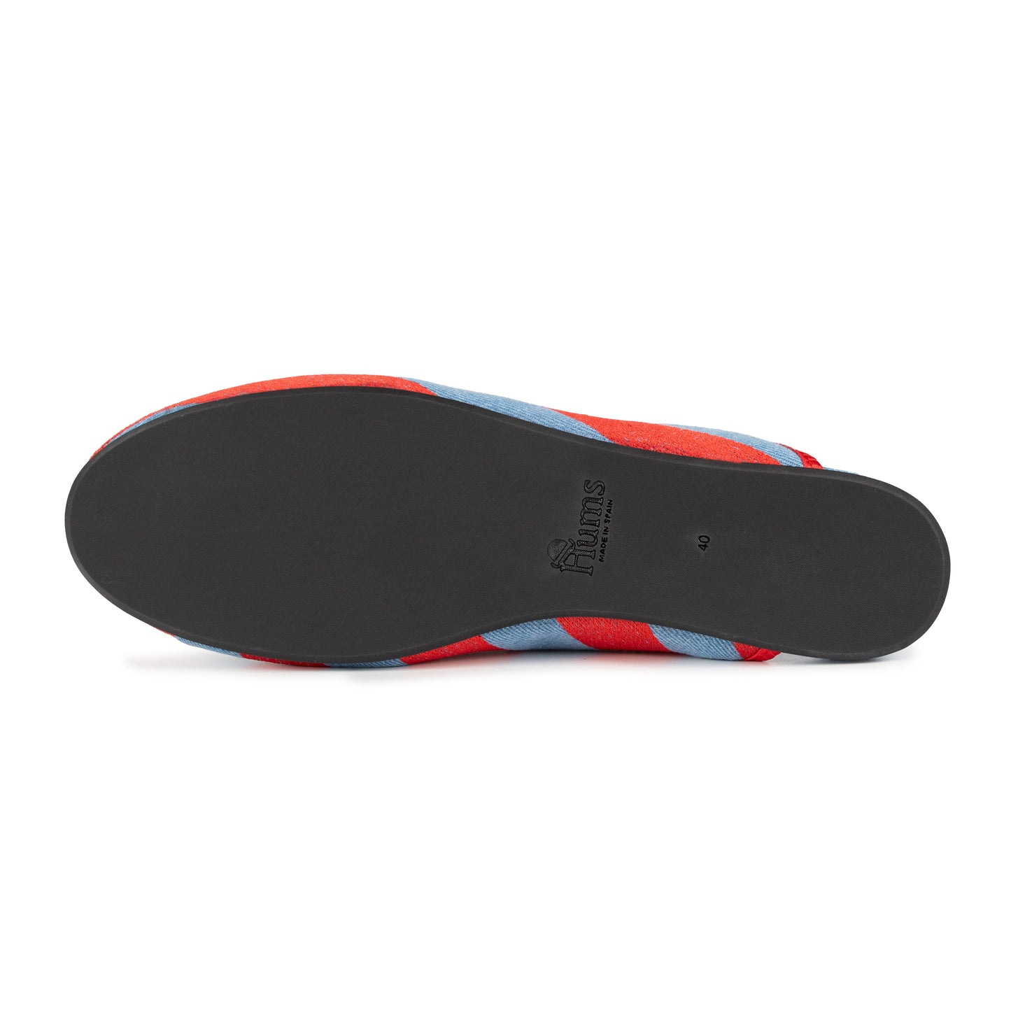 Red Stripe Denim Slipper