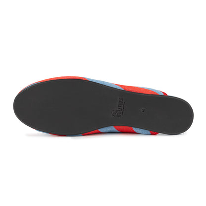 Red Stripe Denim Slipper