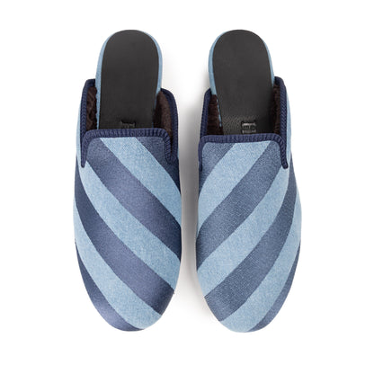 Blue Stripe Denim Slipper