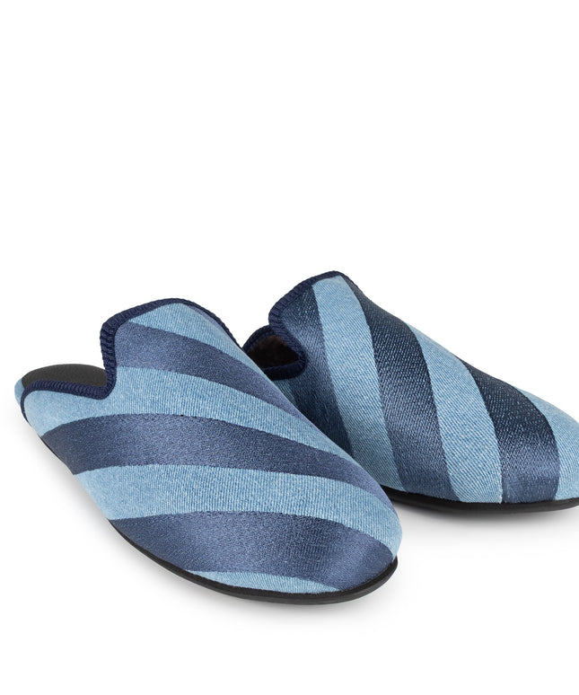 Blue Stripe Denim Slipper