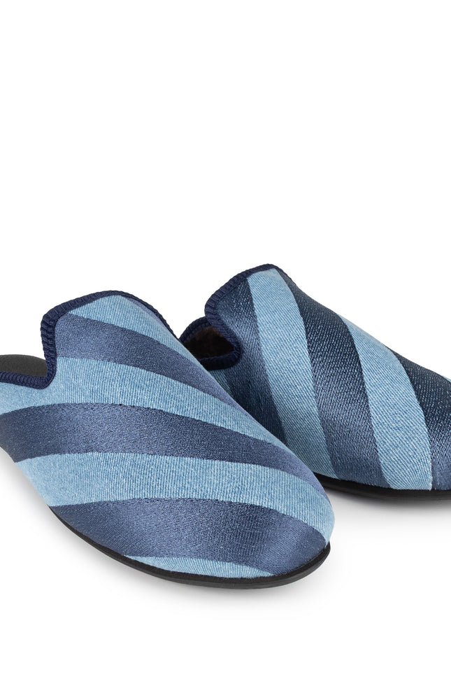 Blue Stripe Denim Slipper