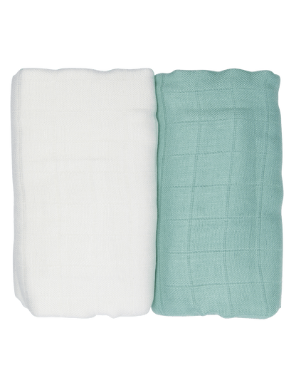 Muslin Blanket Green / White