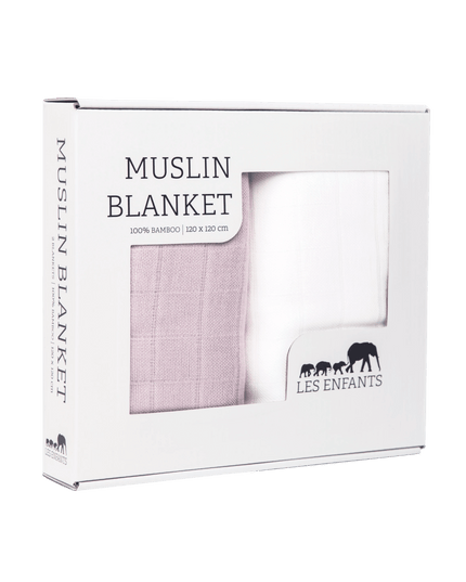 Muslin Blanket Rosa / Vit