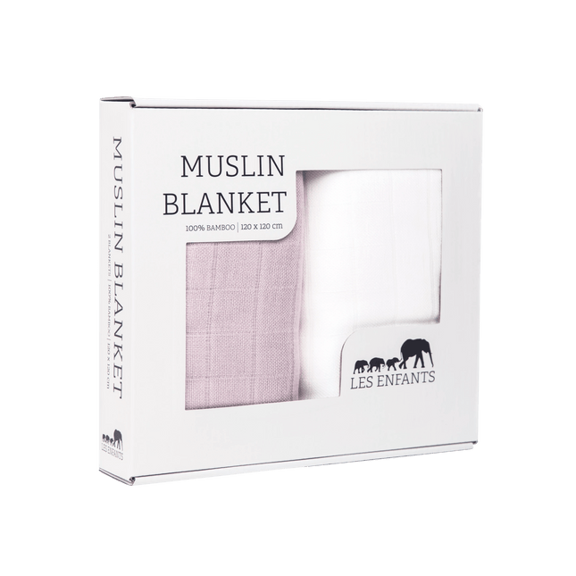 Muslin Blanket Rosa / Vit