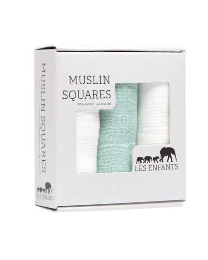 Muslin Squares Green / White