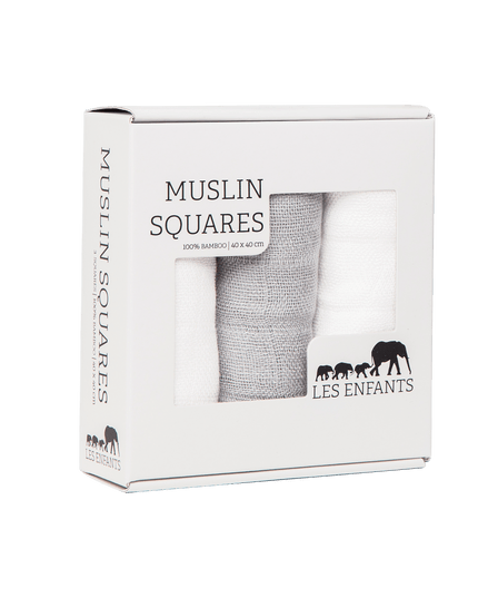 Muslin Squares Grey / White