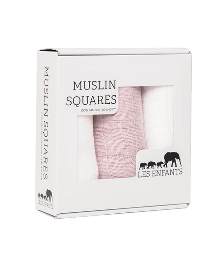 Muslin Squares Rose/ White