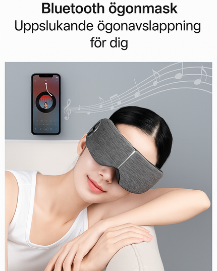 Ögonmassagemask med värme och vibration, fällbar design